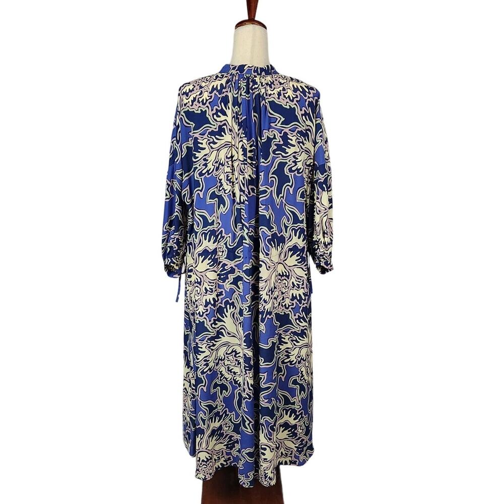 Closed Emily Maxi Dress Oversized Silk Blend Blue Abstract Print Size XXS NWOT - Picture 5 of 16